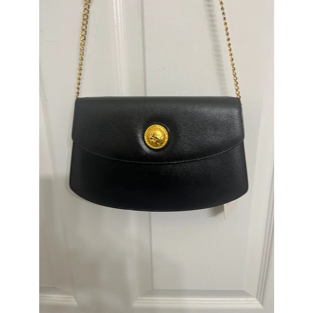 Vintage TAKEO de 365 Black Genuine Leather Handbag